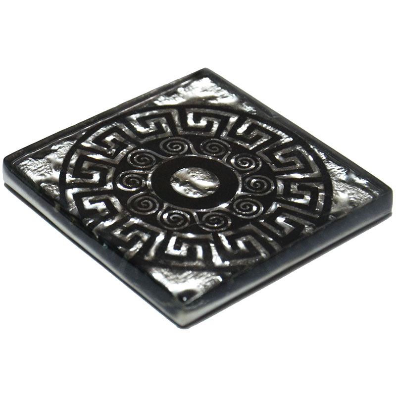 Декор підлоговий Grand Kerama Греція рифлений 6,6х6,6 см скло платина 016787