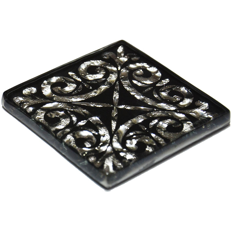 Декор напольный Grand Kerama Классик рифленый 6,6х6,6 см стекло платина 016778