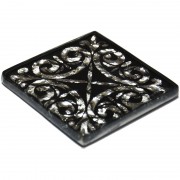 Декор напольный Grand Kerama Классик рифленый 6,6х6,6 см стекло платина 016778