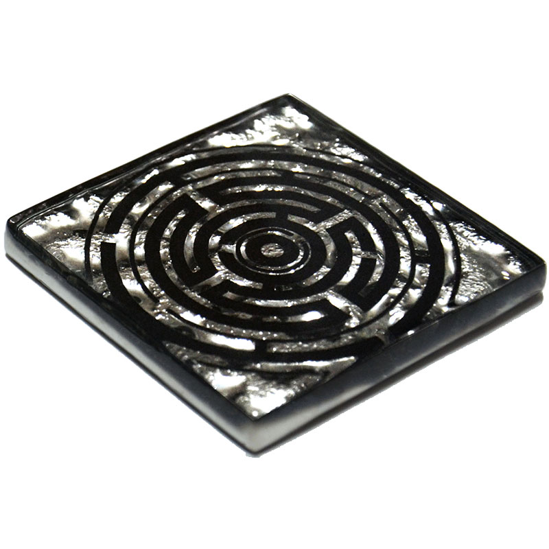 Декор підлоговий Grand Kerama Лабіринт 6,6х6,6 см скло платина 016780