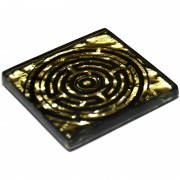 Декор напольный Grand Kerama Лабиринт рифленый 6,6х6,6 см стекло золото 016781