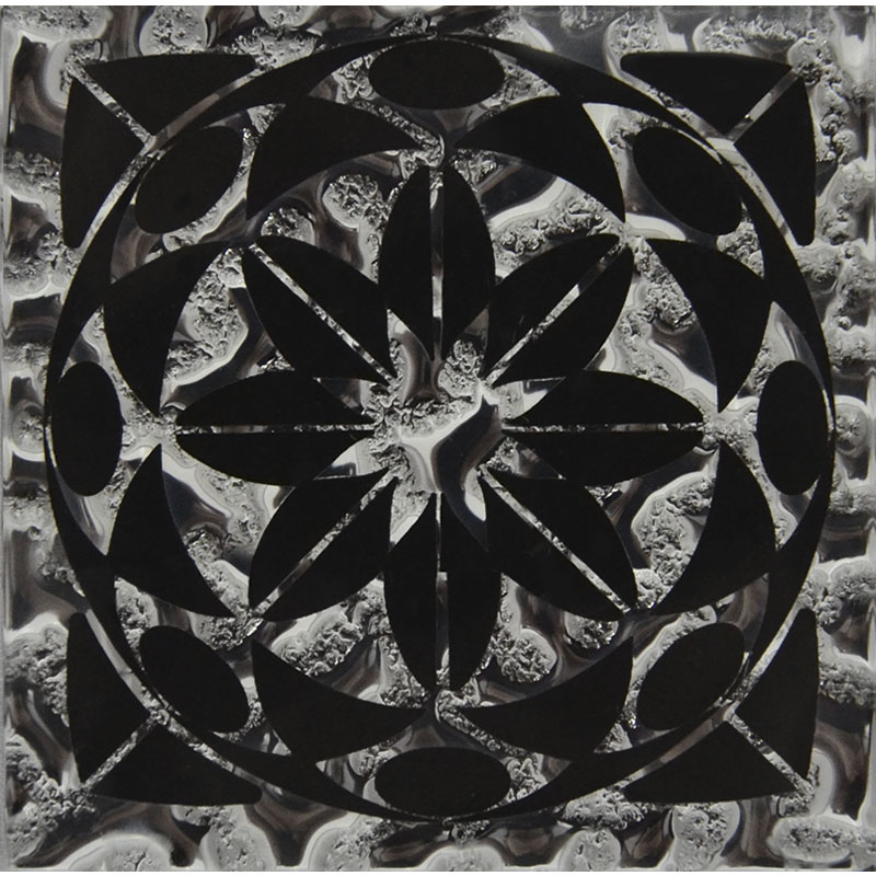 Декор підлоговий Grand Kerama Леано 6,6х6,6 см скло платина 016733