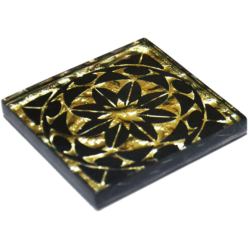 Декор напольный Grand Kerama Леано 6,6х6,6 см стекло золото 016734