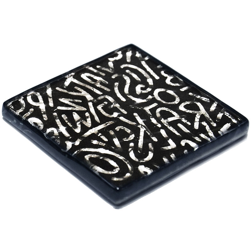 Декор напольный Grand Kerama Урбан рифленый 6,6х6,6 см стекло платина 016785