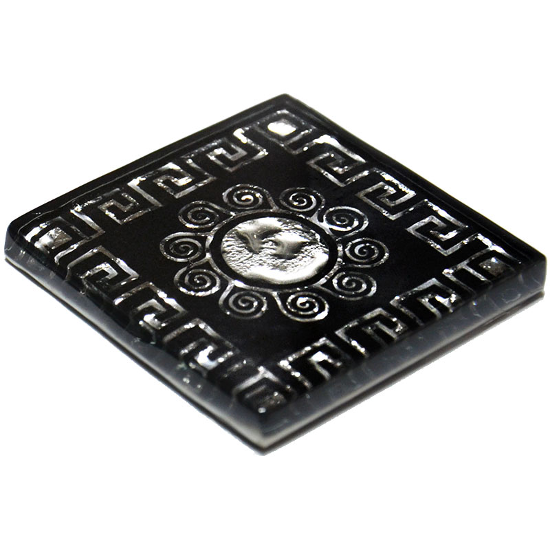 Декор напольный Grand Kerama Византия рифленый 6,6х6,6 см стекло платина 016789