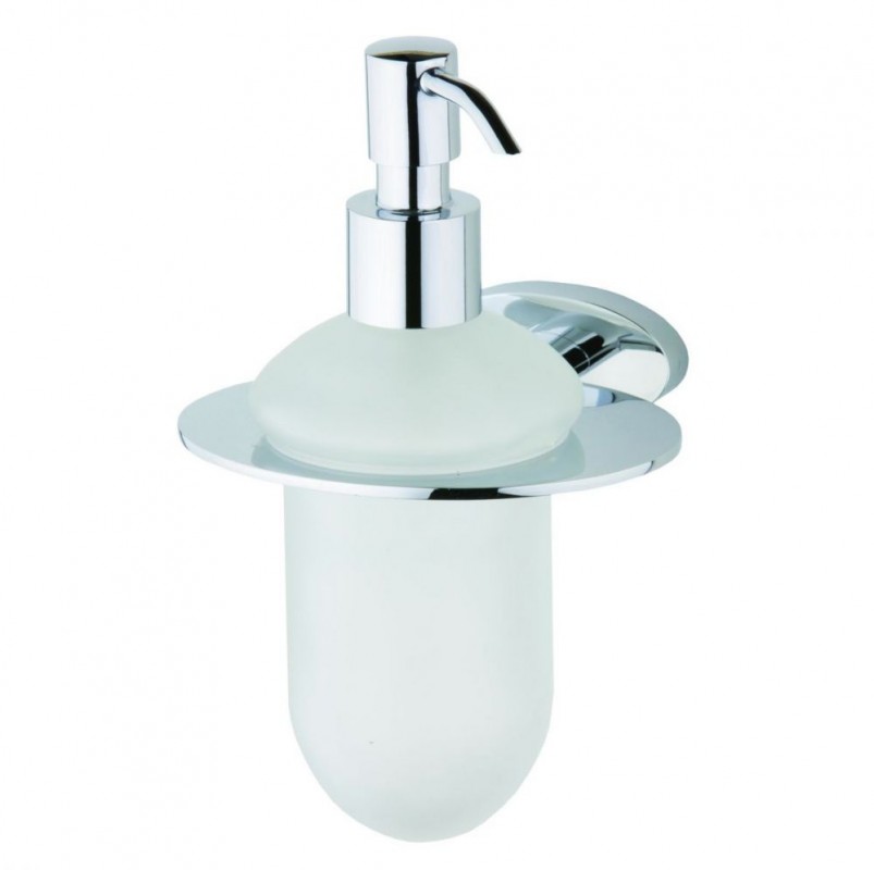 Дозатор для жидкого мыла Devit Prestige с держателем матовое стекло/хром 8050124SD