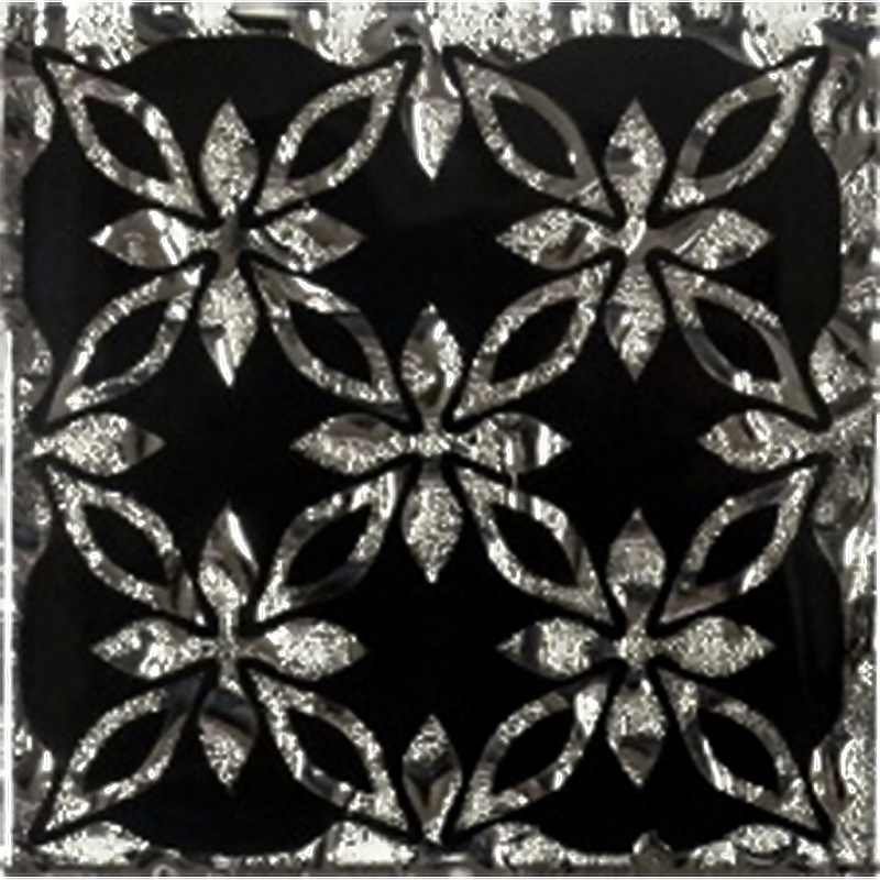 Декор підлоговий Grand Kerama Брайс 8х8 см скло платина 052326