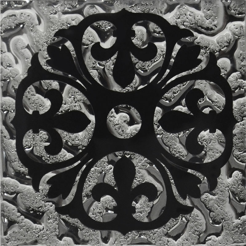 Декор підлоговий Grand Kerama Бутон 6,6х6,6 см скло платина 016731