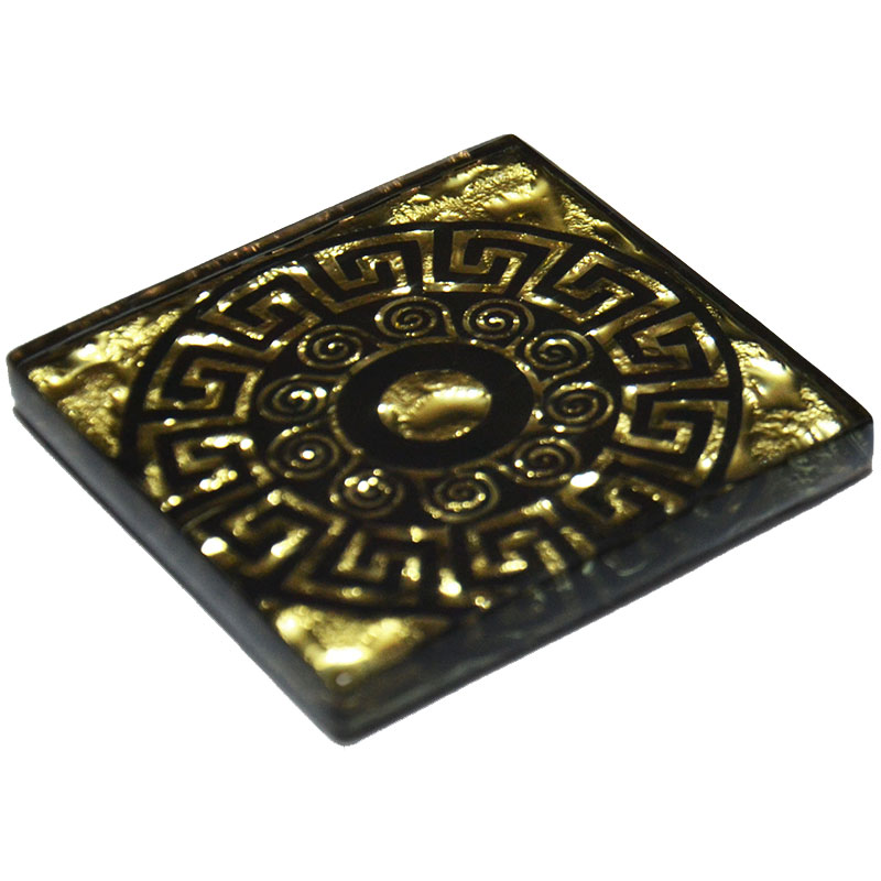 Декор підлоговий Grand Kerama Греція рифлений 6,6х6,6 см скло золото 016791