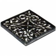 Декор напольный Grand Kerama Классик рифленый 6,6х6,6 см стекло платина 016778