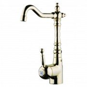 Змішувач для раковини Devit Charlestone високий одноважільний з донним клапаном золото CN60050037G