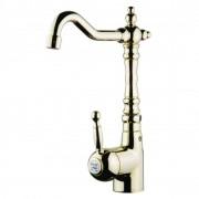 Змішувач для раковини Devit Charlestone високий одноважільний з донним клапаном золото CN60050037G