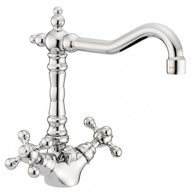 Смеситель для раковины Devit Charlestone двухвентильный с донным клапаном хром CN60052219