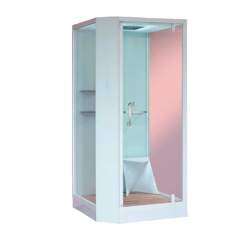 Гідромасажний паровий бокс Devit Soul 100х100 см з правим відкриттям профіль білий/прозоре скло FEN8910WR