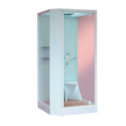 Гидромассажный паровой бокс Devit Soul 100х100 см с правым открытием профиль белый/прозрачное стекло FEN8910WR