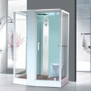 Гидромассажный паровой бокс Devit Soul 150х100 см с правым открытием профиль белый/прозрачное стекло FEN8911WR