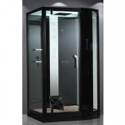 Гидромассажный паровой бокс Devit Soul 120х90 см с левым открытием профиль черный/прозрачное стекло FEN8912BL