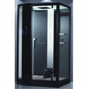 Гидромассажный паровой бокс Devit Soul 120х90 см с правым открытием профиль черный/прозрачное стекло FEN8912BR