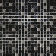 Мозаика Grand Kerama микс 30х30 см черный/черный рифленый/платина 911 016715