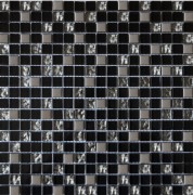 Мозаика Grand Kerama микс 30х30 см черный-платина рифленая-платина 912 016716