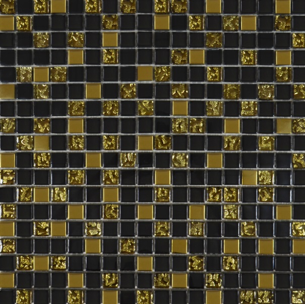 Мозаїка Grand Kerama мікс 30х30 см чорний/золото рифлене/золото 912 016717