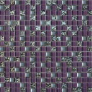 Мозаика Grand Kerama микс 30х30 см фиолетовый/платина рифленая/платина 914 016718