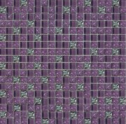 Мозаика Grand Kerama микс 30х30 см фиолетовый/платина рельеф 569 016723