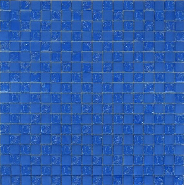 Мозаїка Grand Kerama шахматка 30х30 см блакитний матовий/блакитний колотий 531 016721