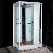 Гидромассажный паровой бокс Devit Soul 120х90 см с левым открытием профиль белый/прозрачное стекло FEN8912WL