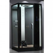 Гидромассажный паровой бокс Devit Soul 120х90 см с левым открытием профиль черный/прозрачное стекло FEN8912BL