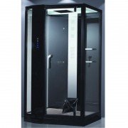 Гидромассажный паровой бокс Devit Soul 120х90 см с правым открытием профиль черный/прозрачное стекло FEN8912BR