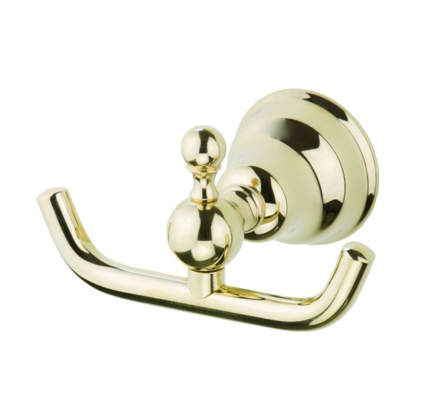 Гачок для ванної Devit Charlestone подвійний латунь золото 8010142G