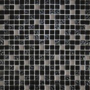 Мозаика Grand Kerama микс 30х30 см черный/черный рифленый/платина 911 016715