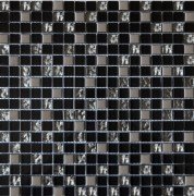 Мозаика Grand Kerama микс 30х30 см черный-платина рифленая-платина 912 016716