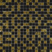 Мозаика Grand Kerama микс 30х30 см черный/золото рифленое/золото 912 016717