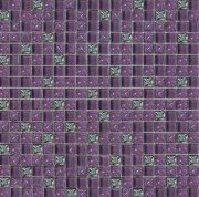 Мозаика Grand Kerama микс 30х30 см фиолетовый/платина рельеф 569 016723