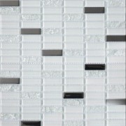 Мозаика Grand Kerama микс 30х30 см белый/белый колотый/платина 1086 016770