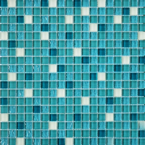 Мозаїка Grand Kerama мікс 30х30 см тіфані/бірюза/білий матовий 2082 052303