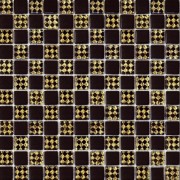 Мозаика Grand Kerama шахматка 30х30 см шоколад/ромб золото 806 052304