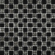 Мозаика Grand Kerama шахматка 30х30 см черный/ромб платина 805 052306