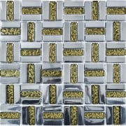 Мозаика Grand Kerama Трино 30х30 см платина/золото рельеф 1087 016773