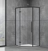 Душевая кабина пятиугольная Dusel Deluxe Series 1000x1000x1900 мм профиль черный матовый/стекло прозрачное DL197HB 100 Black Matt