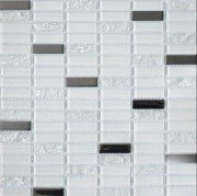 Мозаика Grand Kerama микс 30х30 см белый/белый колотый/платина 1086 016770