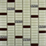 Мозаика Grand Kerama микс 30х30 см охра/коричневый/платина рельефная 1085 016769