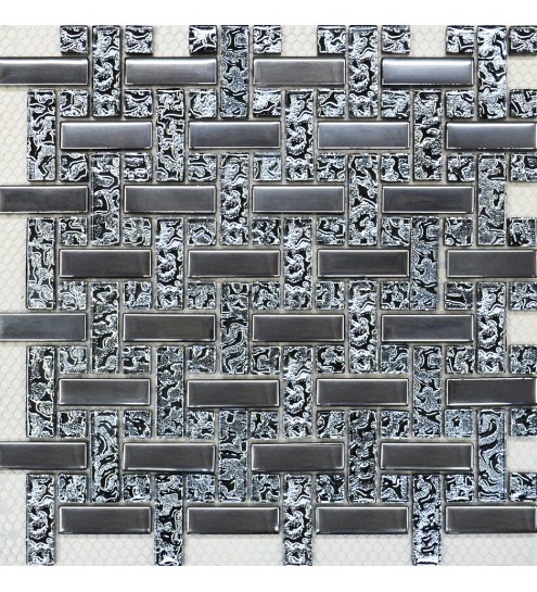 Мозаика Grand Kerama Плетенка 30х30 см платина/платина рельеф 1082 016777