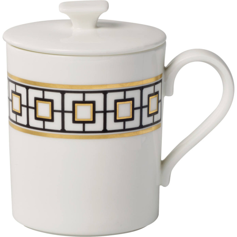 Кружка с крышкой Villeroy & Boch MetroChic Gifts 0.3 л белый/золото/черный 10-4483-4855