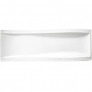 Плоска прямокутна тарілка для закусок Villeroy & Boch NewWave 42х15 см преміум фарфор білий 10-2525-2596