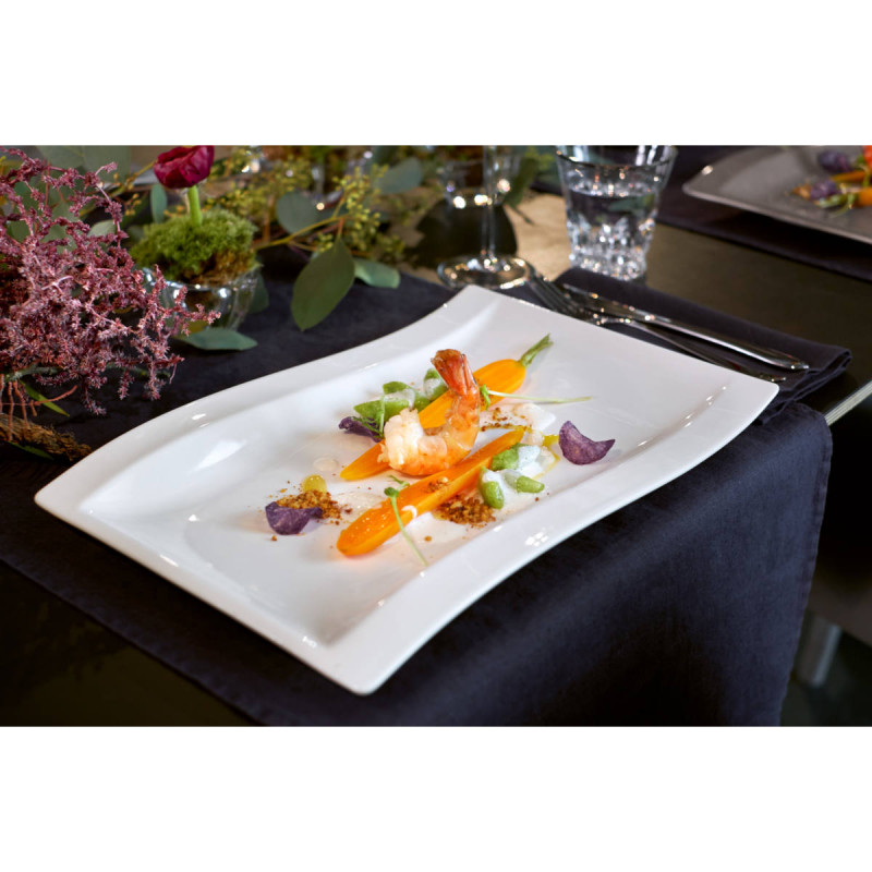 Тарілка плоска прямокутна Villeroy & Boch NewWave 37х25 см преміум фарфор білий 10-2525-2697