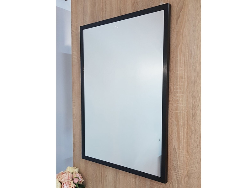 Дзеркало у ванну кімнату Fancy Marble 70х70 см чорна рама  7070MB