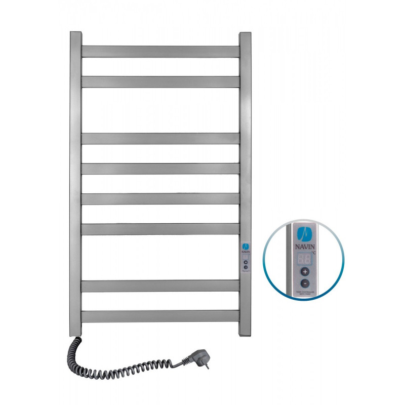 Рушникосушарка електрична Navin Авангард 480х800 лівий Digital з таймером нержавіюча сталь сатин 10-328152-4880